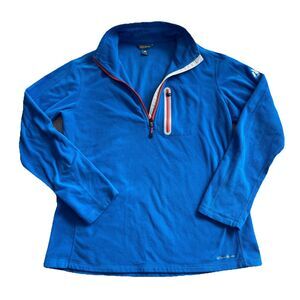 Eddie Bauer First Ascent Womens XL Blue Fleece Quarter Zip Pullover Jacket